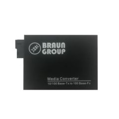 Media Converter WDM 10/100 single fiber SM, 1 port RJ45, Braun Group - XTR101A-1310-25